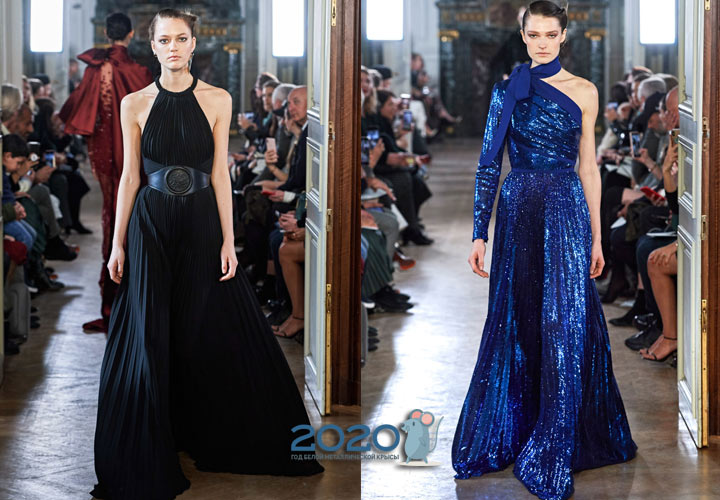 Платье плиссе от Elie Saab осень-зима 2019-2020