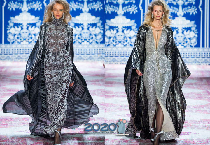 Длинное платье со шлейфом Naeem Khan осень-зима 2019-2020 