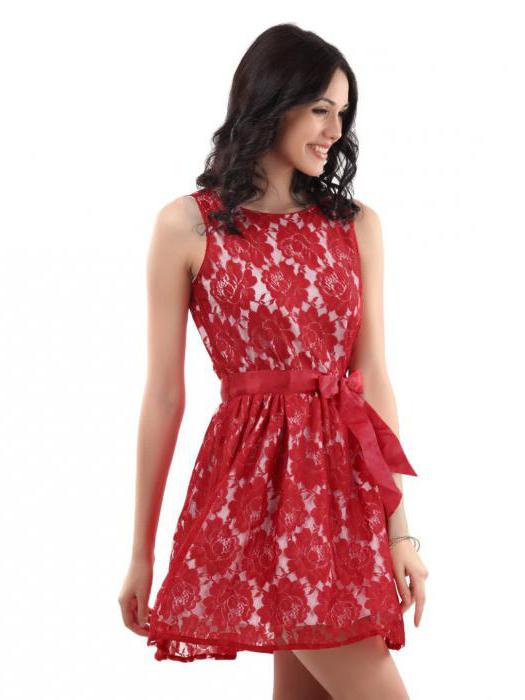 гипюровое красное платье
