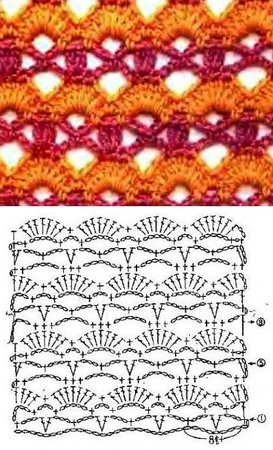 Схемы для вязания палантина крючком
