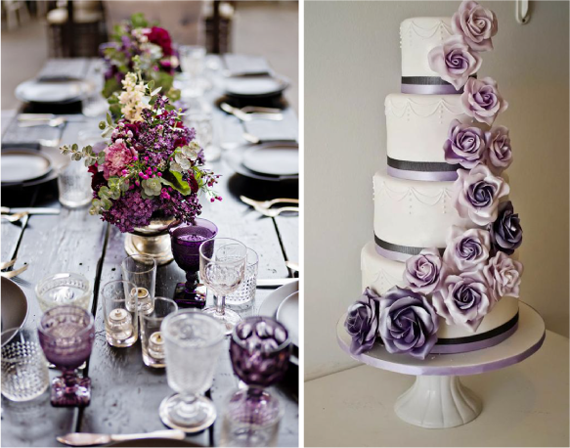Сочетание фиолетового и серого для свадьбы