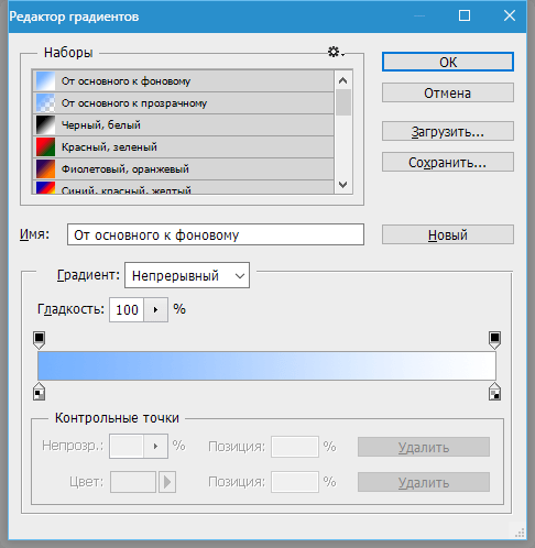 Создаем градиент в Фотошопе