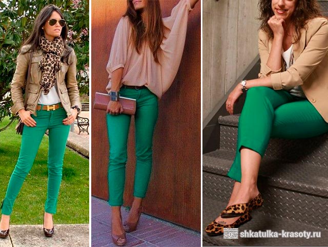 зеленые брюки фото