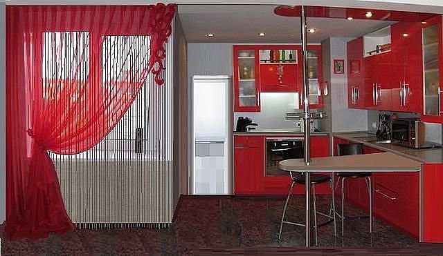 шторы на кухню в стиле модерн