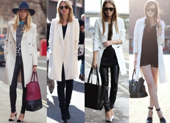 С чем носить белое пальто?
