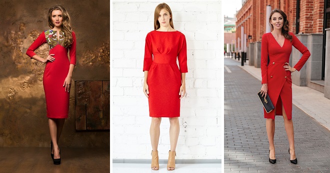 Красное платье-футляр – 60 фото самых модных моделей на все случаи жизни