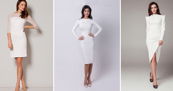 Белое платье-футляр – стильный предмет гардероба для девушек и женщин