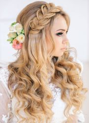 Прическа невесты на длинные волосы 
