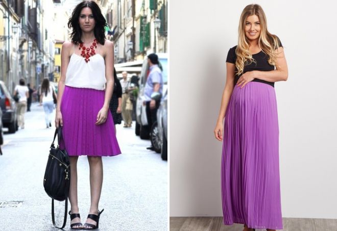 длинная фиолетовая юбка