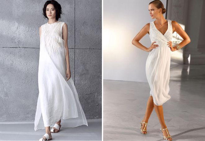 женские белые летние платья