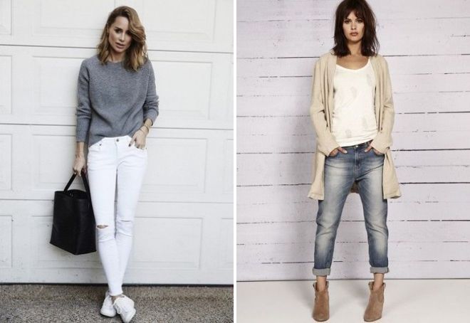 осенние образы с джинсами 2018
