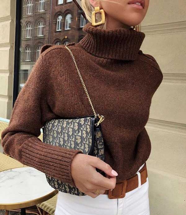 Самый модный коричневый свитер 2019