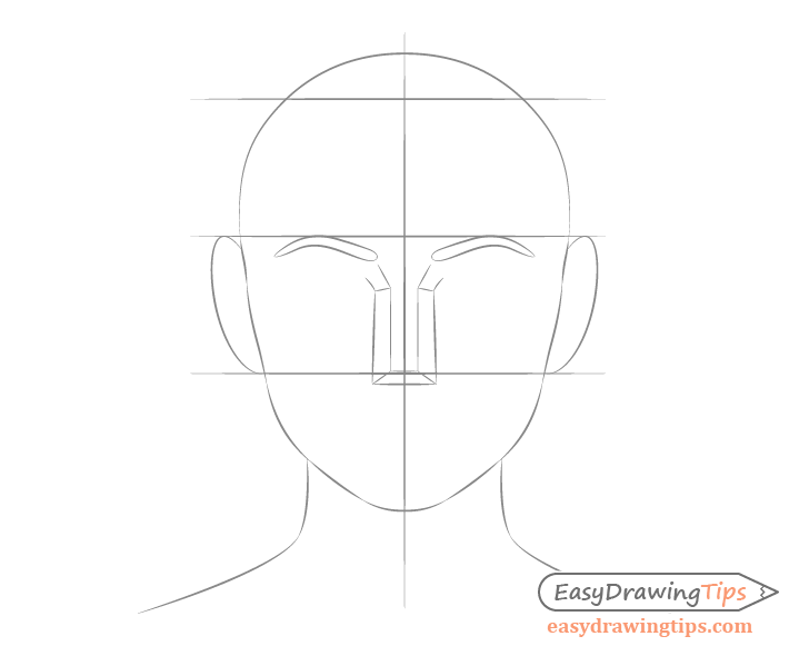 Female face drawing ear placement