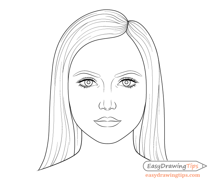 Female face line drawing