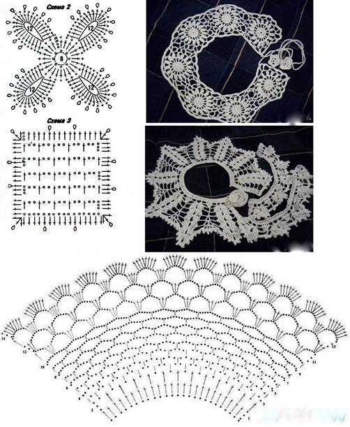 Схема воротника крючком