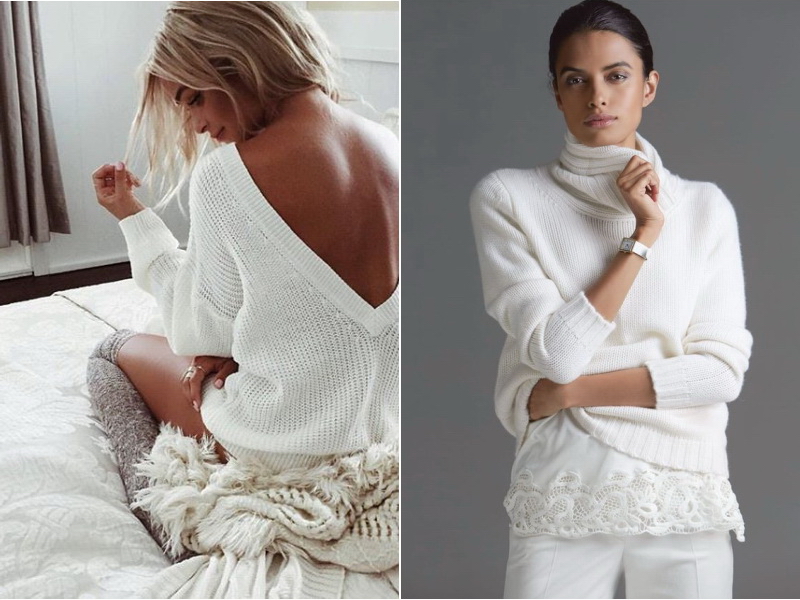 Белый свитер - с чем носить